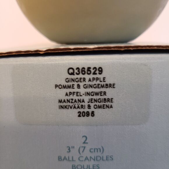 PartyLite Ball Candles 3" Ginger Apple Scent Round Ball Two In Original Box - Picture 9 of 10